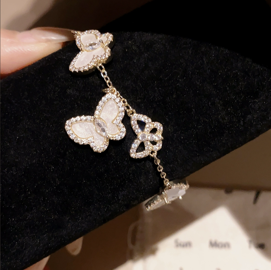 Dainty Butterfly Charm Bracelet | Cute Gold-Tone Layering Chain